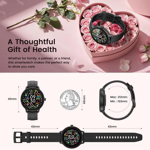 Alt view image 7 of 7 - Smart Watch for Men with Bluetooth Calls & AI Voice Assistant | Fitness Tracker with Sleep Monitor, 100+ Sports Modes, Compatible with Android & iOS