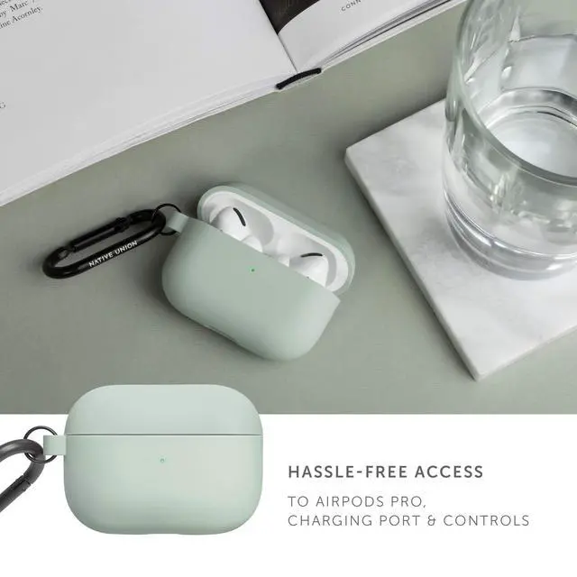 Alt view image 4 of 6 - Roam Case for AirPods Pro Silky & Matte Liquid Silicone Case - Compatible with AirPods Pro, Airpods Pro 2 (Sage)