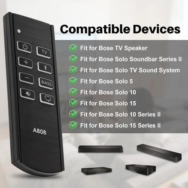 Alt view image 3 of 7 - Backlit Replacement Remote for Bose Soundbar Series II/Bose TV Speaker | Compatible with Bose Solo 5 10 15 Series II TV Sound System 418775 431974 845194 732522-1110 838309-1100