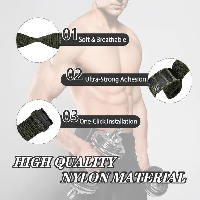 Alt view image 3 of 7 - 20mm QuickFit Sports Ankle/Arm Band Compatible with Garmin Fenix 8 43mm/7S/7S Pro/6S/6S Pro/5S/5S Plus, Soft Nylon Bicep Strap for Epix Pro 42mm/Descent Mk2s/Descent Mk3i 43mm Men and Women
