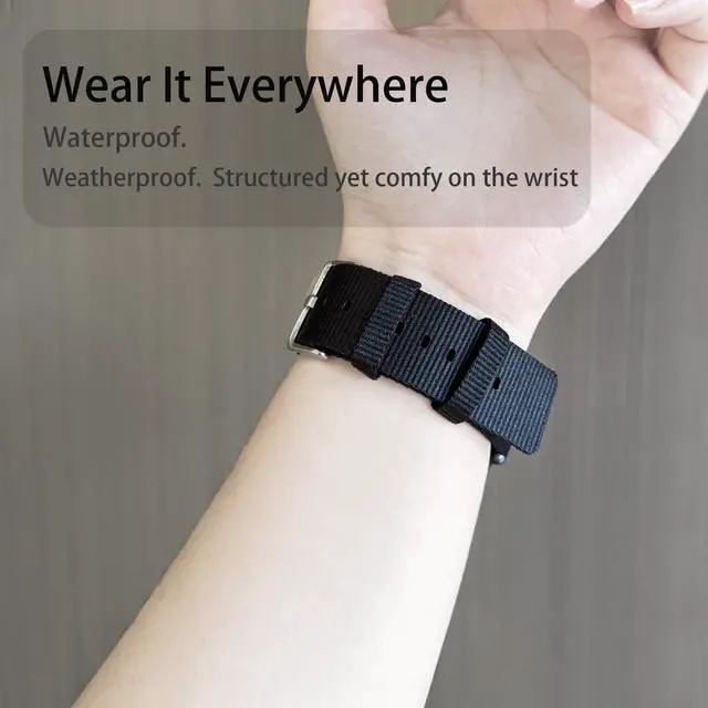 Alt view image 5 of 6 - Compatible with Bushnell iON Elite Bands, Breathable Nylon Woven Fabric Replacement Accessory Strap Compatible with Bushnell iON Elite Watch