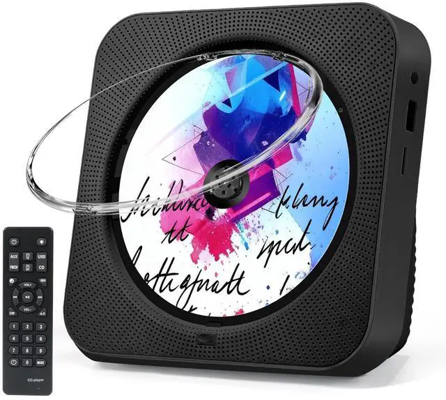 Main image of CD Player Portable Bluetooth Desktop CD Player for Home, Black | HiFi stereo sound | LED display | Timer | FM radio | AUX/USB/TF interface | Suitable for offices, children