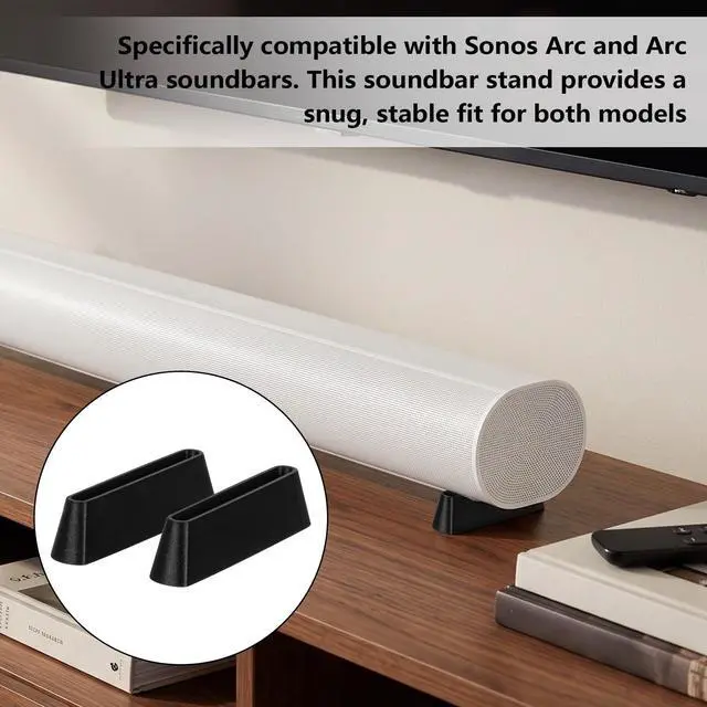 Alt view image 4 of 6 - Soundbar Stand Compatible with Sonos Arc & Arc Ultra, Riser Base Elevator for TV Soundbar with Non-Slip Feet, 2-Pack,Tool-Free Setup (20mm)