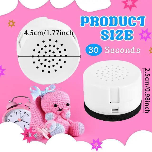 Alt view image 2 of 7 - 9 Pcs Voice Recorder Recordable Sound Module for Stuffed Animal Bear Doll Plush Toy Pillow Device Record Custom Message Music Recording Button Box DIY Crafts Birthday (30 Seconds)