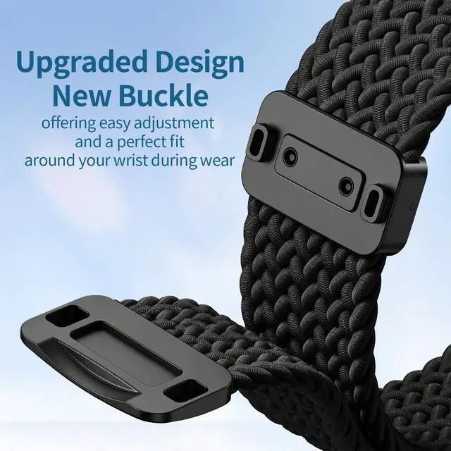Alt view image 3 of 7 - Celtic Heart Knot Braided Band Compatible with Fitbit Versa 4/Versa 3/Sense 2/Sense Bands for Women Men, Elastic Nylon Sport Loop Adjustable Replacement Strap with Upgraded Metal Fastener