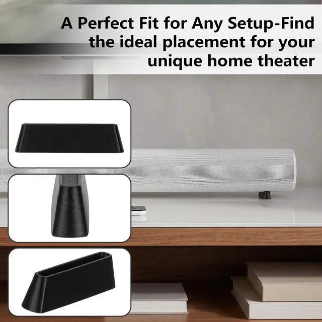 Alt view image 6 of 6 - Soundbar Stand Compatible with Sonos Arc & Arc Ultra, Riser Base Elevator for TV Soundbar with Non-Slip Feet, 2-Pack,Tool-Free Setup (20mm)