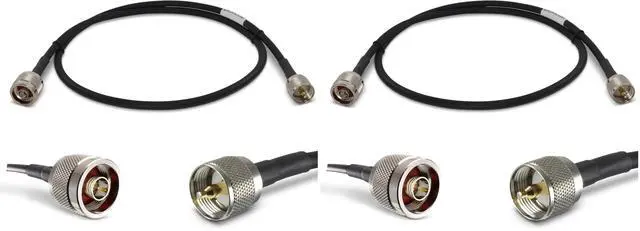 Main image of 3 ft Ultra Flexible PL259 Male - N Male Low Loss Coax Cable Jumper Assembly for CB/UHF/VHF/Shortwave/HAM/Amateur Radio Equipment and Antennas - 50 Ohm (ANT-141-032-03) (Pack of 2)