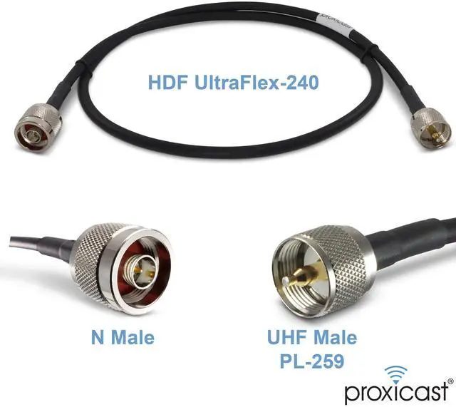 Alt view image 2 of 7 - 3 ft Ultra Flexible PL259 Male - N Male Low Loss Coax Cable Jumper Assembly for CB/UHF/VHF/Shortwave/HAM/Amateur Radio Equipment and Antennas - 50 Ohm (ANT-141-032-03) (Pack of 2)