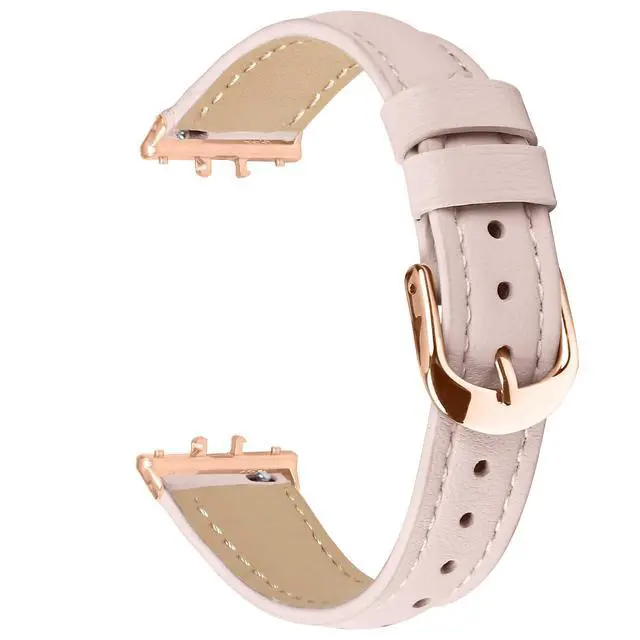 Alt view image 3 of 7 - Straps Compatible with Samsung Galaxy Fit3 Strap, Slim Genuine Leather Business Sport Band Replacement Adjustable Wristband Bands for Galaxy Fit 3 SM-R390