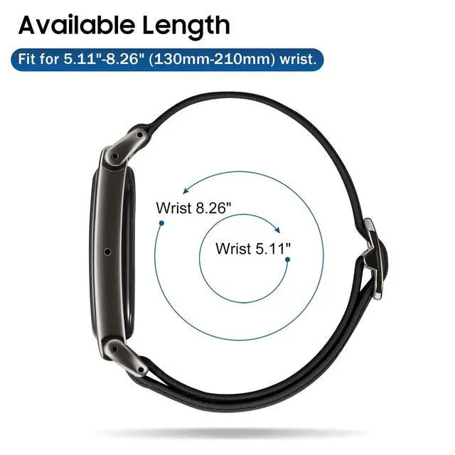 Alt view image 7 of 7 - Stretchy Band Compatible with Fitbit Air, Sport Loop Elastic Strap | Soft Stretchy Nylon Loop Band, Adjustable Replacement Strap, Breathable Wristband, Ultra-thin & Lightweight, for Women Men