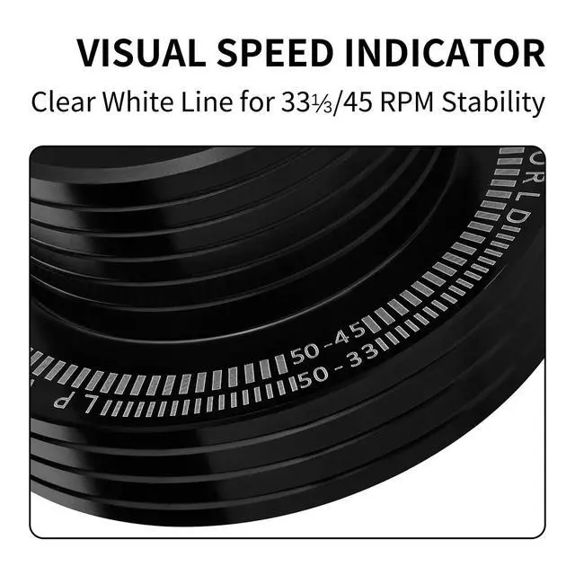 Alt view image 4 of 6 - Record Weight Turntable Weight Stabilizer Black 285g/10oz | Aluminum Alloy, Bubble Level, Speed Test 50HZ, Non-Slip Base, for Vinyl LP Disc
