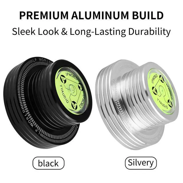 Alt view image 6 of 6 - Record Weight Turntable Weight Stabilizer Black 285g/10oz | Aluminum Alloy, Bubble Level, Speed Test 50HZ, Non-Slip Base, for Vinyl LP Disc