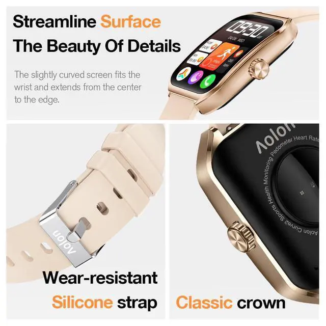 Alt view image 3 of 6 - 1.83" Smart Watch 3D Curved Glass IP68 Waterproof Fitness Tracker | 7-Day Long Battery Life, HD Large Display Sleep Heart Rate Blood Oxygen Monitoring