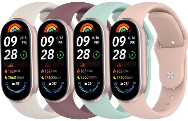 Main image of 4 Pack Sport Bands Compatible with Xiaomi Smart Band 10, Waterproof Strap Replacement for Xiaomi Smart Band 9/8, Mi Band 9/Mi Band 8
