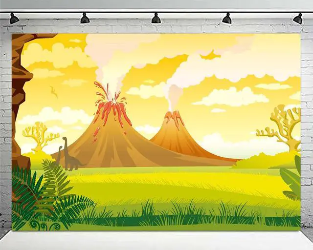 Alt view image 5 of 6 - Tanystropheus Tyrannosaurus Rex Dinosaur Banner Backdrop Background Photo Booth Props Volcano Tropical Dino T-REX Theme Decor for Safari Wild One Birthday Party Supplies Decorations