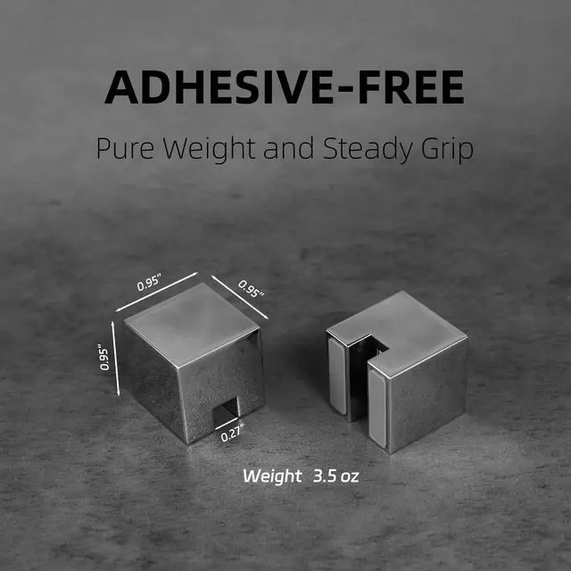 Alt view image 4 of 6 - Metal Cord Holder, Weighted Cable Organizer or Management, Heavy Wire Keeper for Nightstand, Desk, Bedside Table - Cube Cords Strap for Lightning, USB-C Phone Charger Cables (Silver - 1 PCS)
