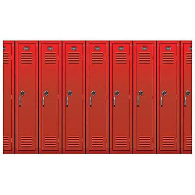 Alt view image 4 of 5 - Lockers Backdrops, 4 x 30, Pack of 2 Photo Backdrop, Easy to Adhere Wall Covering, Party Decor, School Locker Decorations, Backdrops for School, School Backdrop