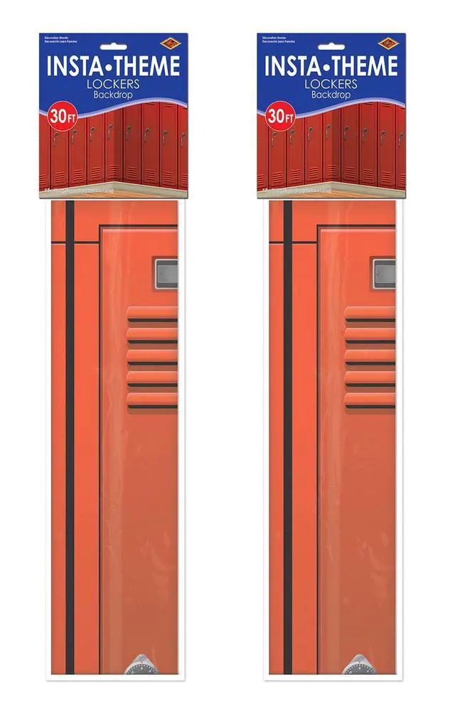 Alt view image 2 of 5 - Lockers Backdrops, 4 x 30, Pack of 2 Photo Backdrop, Easy to Adhere Wall Covering, Party Decor, School Locker Decorations, Backdrops for School, School Backdrop