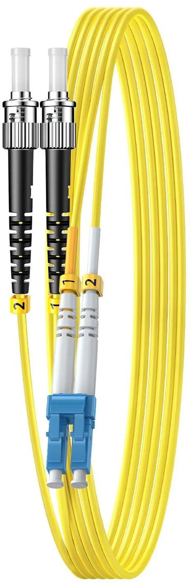 Main image of OS2 LC to ST Single Mode Fiber Patch Cable, 3m/10ft, 1Pack | Singlemode, Duplex, 10G/40G/100G, SMF, SM Fiber Optic Cable, 9/125um, Optical Cable Series, Cable Diameter 2.0mm, LSZH Jacket