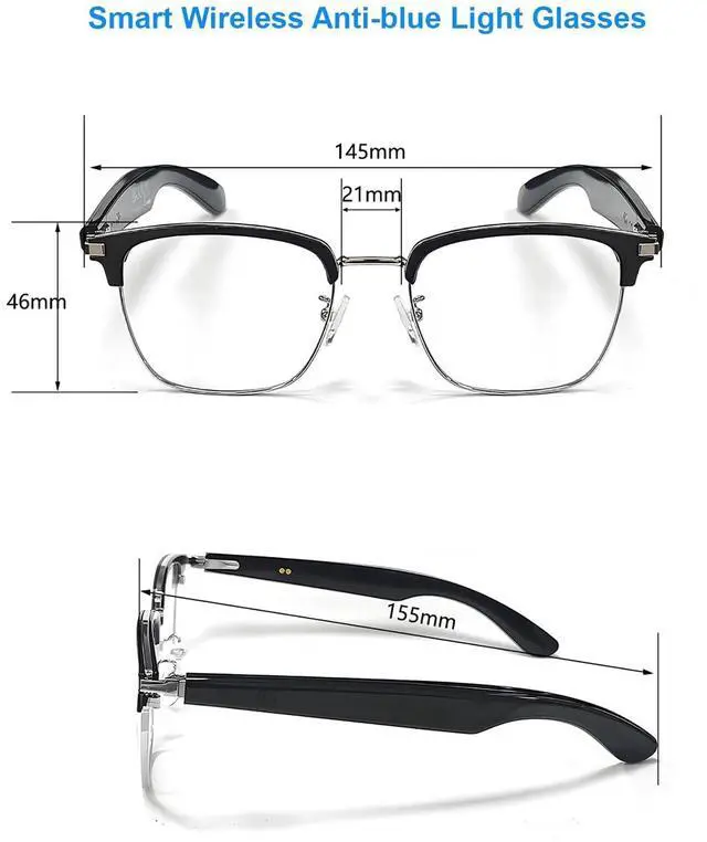 Alt view image 4 of 7 - Bluetooth Blue Light Glasses for Women Men, AI Voice Assistant, Open Ear Speakers, Clear Bluelight Filtering Smart Glasses