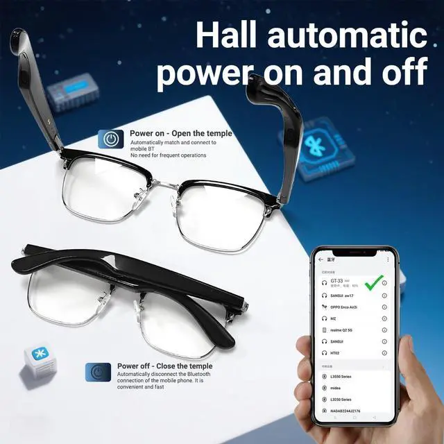 Alt view image 6 of 7 - Bluetooth Blue Light Glasses for Women Men, AI Voice Assistant, Open Ear Speakers, Clear Bluelight Filtering Smart Glasses