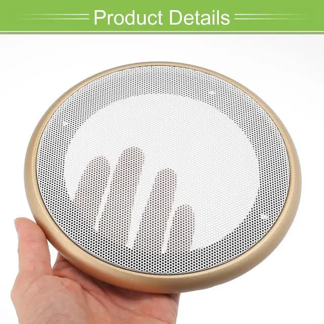 Alt view image 5 of 7 - Universal 5" Car Speaker Grills Cover Mesh Round Pack of 1 | 5 Inch Audio Speaker Subwoofer Guard Protector Case, with Mounting Screws, Iron ABS, Gold Tone White