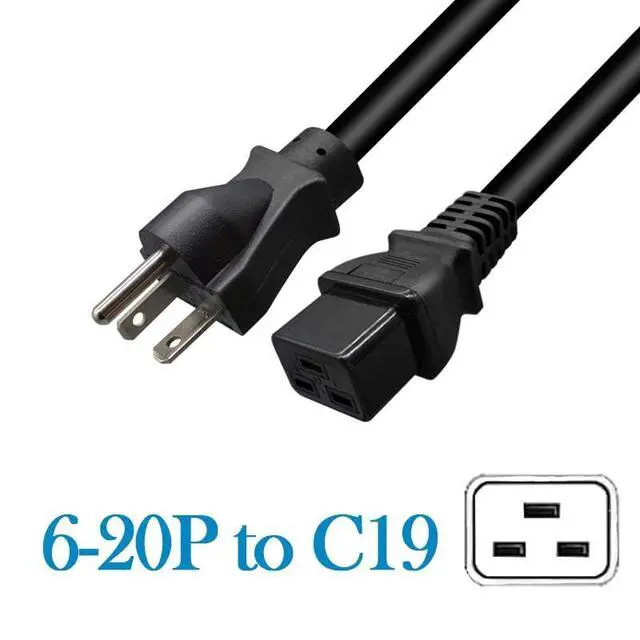 Alt view image 3 of 6 - NEMA 6-20P to IEC320 C19 Power Extension Cable, 3 Prong NEMA to C19 20A 12 AWG,Power Line with ETL Listed, for Server,PDU UPS (6-20P to C19-1.8M/5.9FT)
