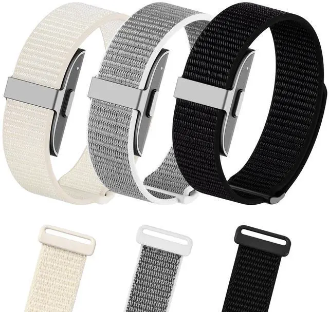 Main image of 3 Pack Nylon Loop Bands for Hume Band Replacement Strap for Hume Band 1.0 | Hand Washable and Quick-drying, Soft Breathable Adjustable Wristband for Hume Health Band Fitness Tracker, Hook Loop Band