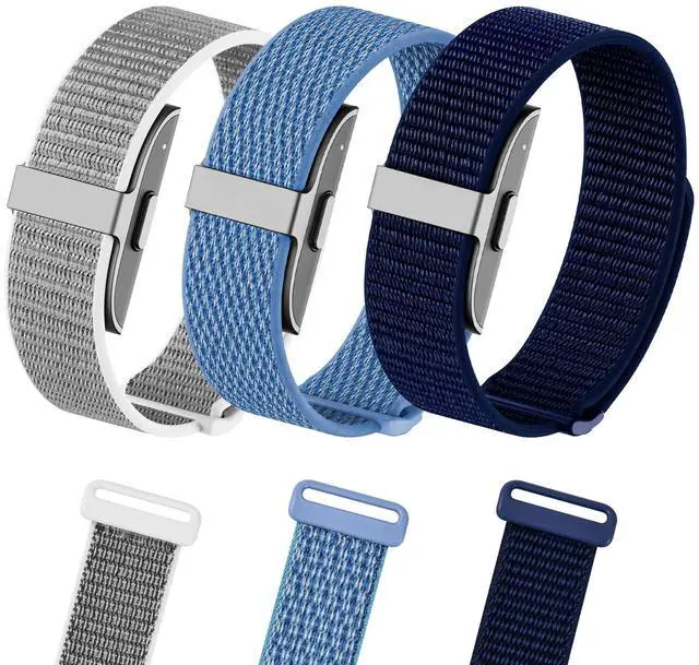 Main image of 3 Pack Nylon Loop Bands for Hume Band Replacement Strap for Hume Band 1.0 | Hand Washable and Quick-drying, Soft Breathable Adjustable Wristband for Hume Health Band Fitness Tracker, Hook Loop Band