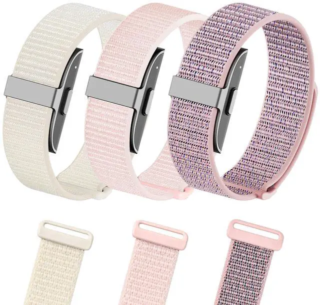 Main image of 3 Pack Nylon Loop Bands for Hume Band Replacement Strap for Hume Band 1.0 | Hand Washable and Quick-drying, Soft Breathable Adjustable Wristband for Hume Health Band Fitness Tracker, Hook Loop Band