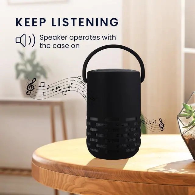Alt view image 4 of 7 - Silicone Case for Bose Portable Home Speaker Case - Protective Cover for Mini Speaker - Sleeve Skin in Black