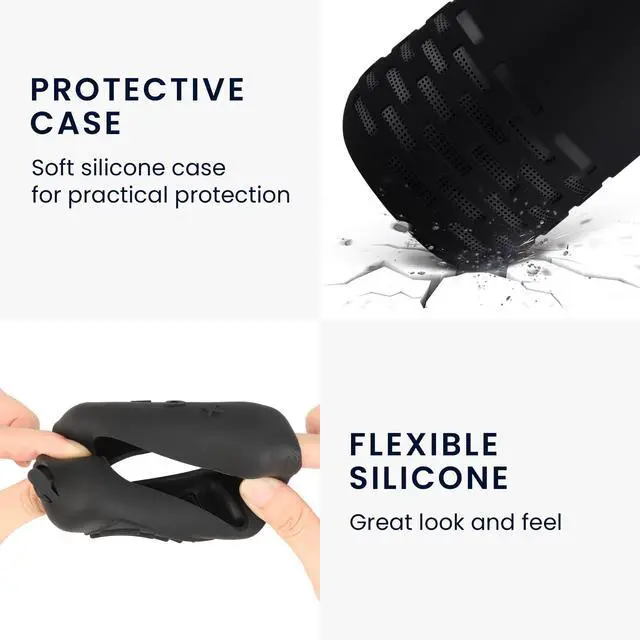 Alt view image 5 of 7 - Silicone Case for Bose Portable Home Speaker Case - Protective Cover for Mini Speaker - Sleeve Skin in Black