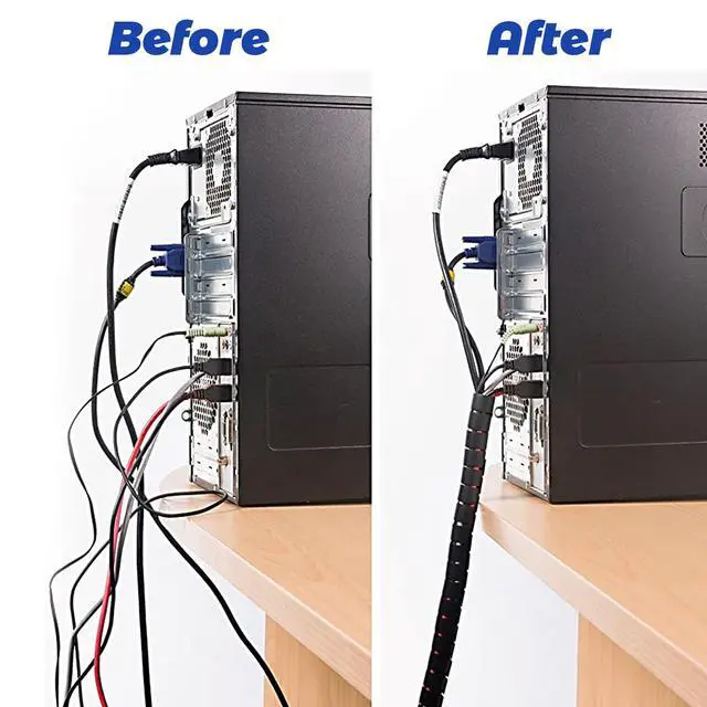 Alt view image 5 of 7 - Spiral Cable wrap, 39FT Wire wrap,1/2 inch Spiral Cable Wraps for Cords Covers Bundle Sleeve Hose for Computer, Power,PC, Audio & Video Electrical Wire Organizer RoHS Black