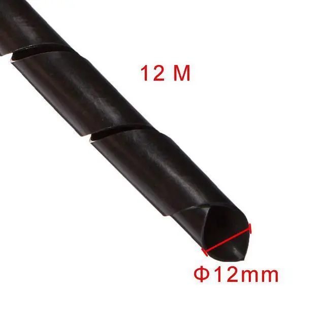 Alt view image 6 of 7 - Spiral Cable wrap, 39FT Wire wrap,1/2 inch Spiral Cable Wraps for Cords Covers Bundle Sleeve Hose for Computer, Power,PC, Audio & Video Electrical Wire Organizer RoHS Black