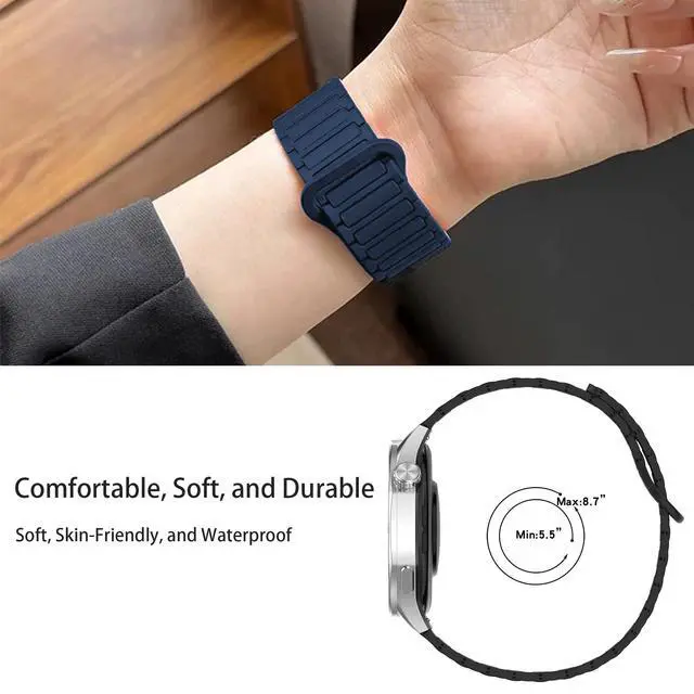 Alt view image 6 of 6 - Compatible for Aeac Smart Watch Bands, 20mm, 22mm Quick Release Silicone Sport Strap Replacement Watchband Compatible for Aeac 1.32 Inches Round, W208 Plus, IDW19, IDW28, GTX12 Smart Watch