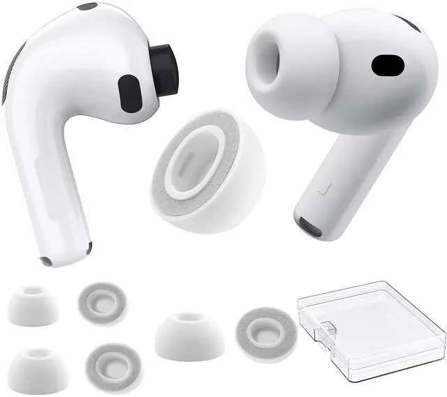 Main image of 3 Pairs Ear Tips for AirPods Pro 3, Upgraded Memory Foam&Silicone Hybrid Ear Tips, Noise Cancelling Earbuds Cover, Fits in The Charging Case (Grey, Assorted S/M/L)