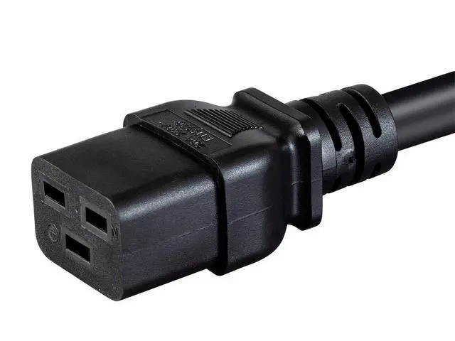 Alt view image 3 of 6 - Heavy Duty Extension Cord - IEC 60320 C20 to IEC 60320 C19, 20 Amp, 5000 Watt, 250 Volt, 12AWG, 6 Feet, Black