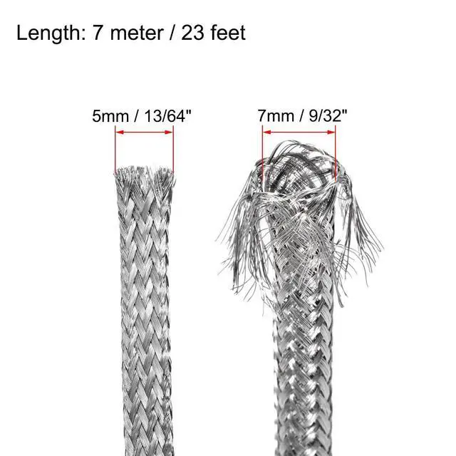 Alt view image 2 of 4 - 23Ft - 13/64 Inch 304 Stainless Steel Sleeving Expandable Hose Cover