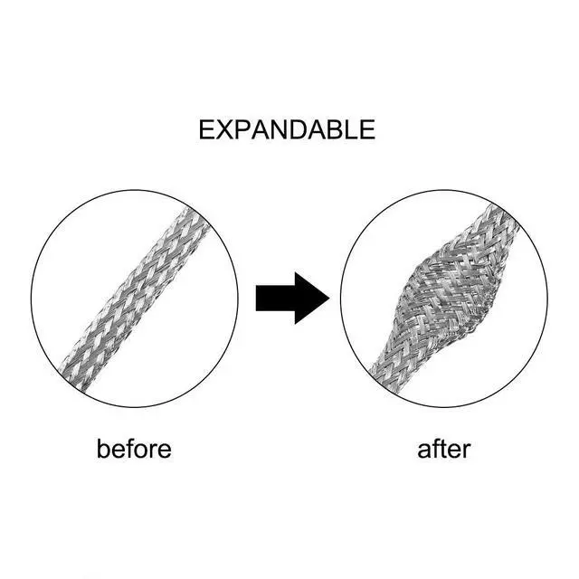 Alt view image 3 of 4 - 23Ft - 13/64 Inch 304 Stainless Steel Sleeving Expandable Hose Cover