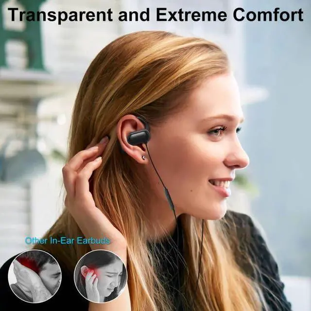 Alt view image 6 of 6 - USB C Headphones Over-Ear Buds Hooks Earbuds Mic for Sports Running | Type-C Wired Earbuds Fit Small Ears Volume Control for iPad/ iPhone 17 16 15 for Samsung S26 S25 S24 Oneplus 15 Pixel 10 8 6