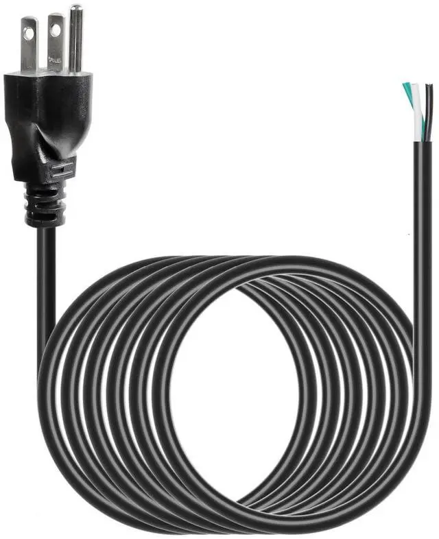 Main image of 10ft 16 Gauge 3 Prong Heavy Duty Replacement Power Supply Cord Cable 110V 115V 120V Pigtail for Universal AC Appliance, NEMA 5-15P Plug US SJT 16AWG (13A) (16AWG)