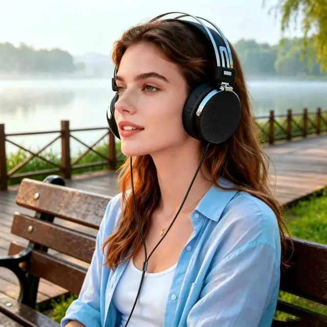 Alt view image 3 of 6 - Wired Studio Headphones,Over Ear Boom mic Gaming Headset,HiFi Open-Back Stereo Headphones,Dual 3.5mm 50mm Dynamic Driver Monitoring Headset for Recording Mixing DJ Podcast Audiophile