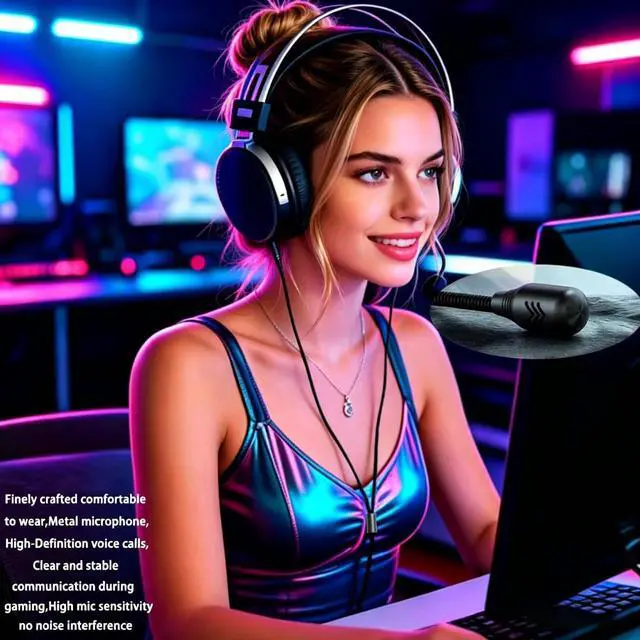 Alt view image 5 of 6 - Wired Studio Headphones,Over Ear Boom mic Gaming Headset,HiFi Open-Back Stereo Headphones,Dual 3.5mm 50mm Dynamic Driver Monitoring Headset for Recording Mixing DJ Podcast Audiophile