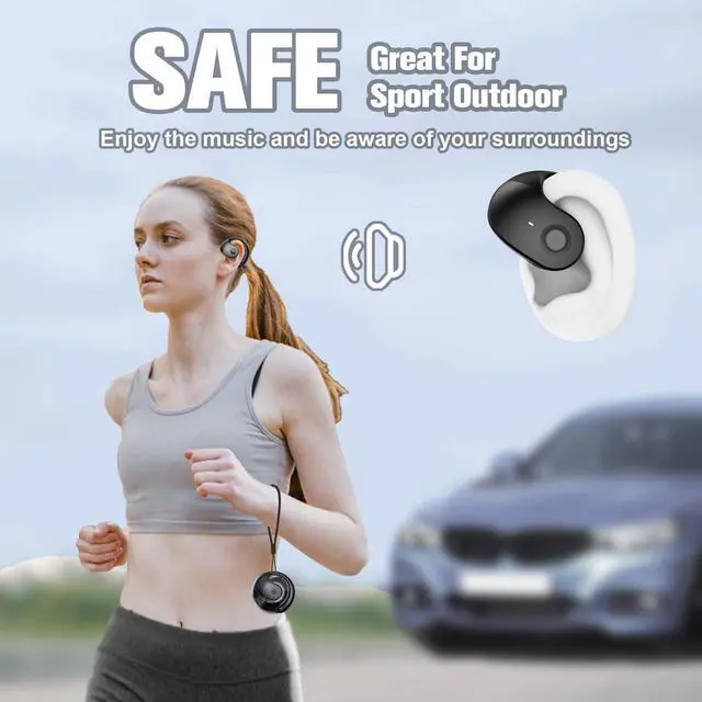 Alt view image 4 of 7 - Out of Ear Open Ear Headphones Wireless Ear Hanging Bluetooth Headset, Air Bone Conduction Open Ear Earbuds, Work Out OWS Over the Ear Earbuds Open Ear Buds Not In Ear Outside the Ear Earphones