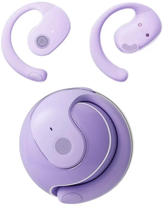 Main image of Purple Out of Ear Open Ear Headphones Wireless Ear Hanging Bluetooth Headset, Air Bone Conduction Open Ear Earbuds, OWS Over the Ear Earbuds Open Ear Buds Not In Ear Outside the Ear Headphones