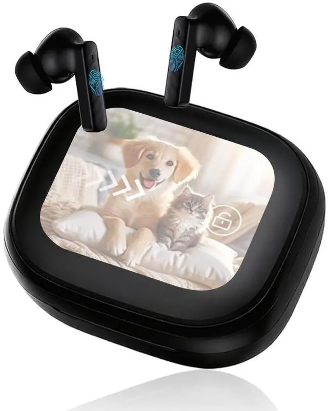 Main image of Wireless Earbuds with Touch Screen, Bluetooth 5.4 Headphones, ANC Noise Cancelling, 60H HiFi Stereo Bluetooth Ear Buds with 5 EQ Modes, for Sports/Workout