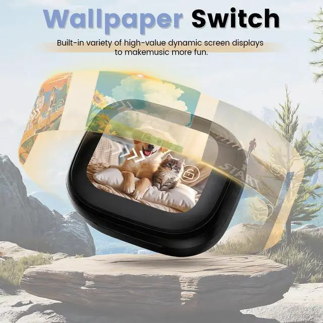 Alt view image 6 of 6 - Wireless Earbuds with Touch Screen, Bluetooth 5.4 Headphones, ANC Noise Cancelling, 60H HiFi Stereo Bluetooth Ear Buds with 5 EQ Modes, for Sports/Workout