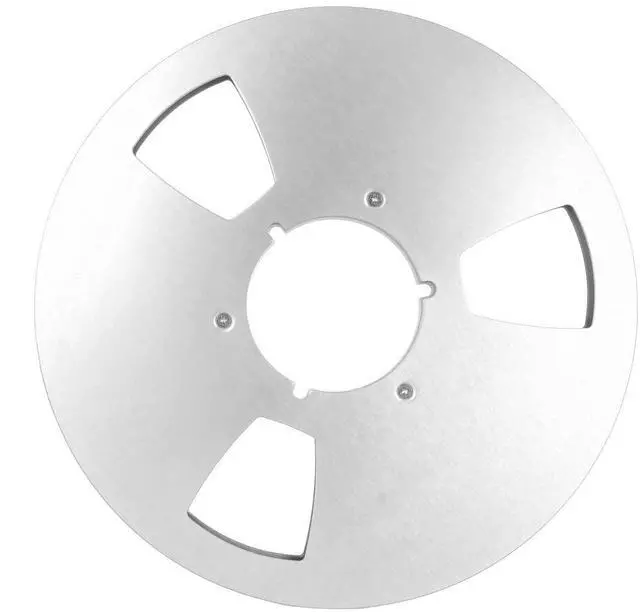 Main image of 10 Inch 1/4 Inch Tape Reel Open Reel,3 Wind Resistance Holes Empty Tape Reel for Recording Aluminum Alloy Take Up Reel for Professional Sound Durability(silver)
