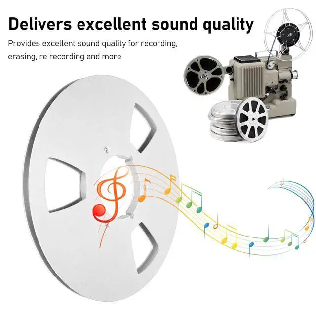 Alt view image 2 of 7 - 10 Inch 1/4 Inch Tape Reel Open Reel,3 Wind Resistance Holes Empty Tape Reel for Recording Aluminum Alloy Take Up Reel for Professional Sound Durability(silver)