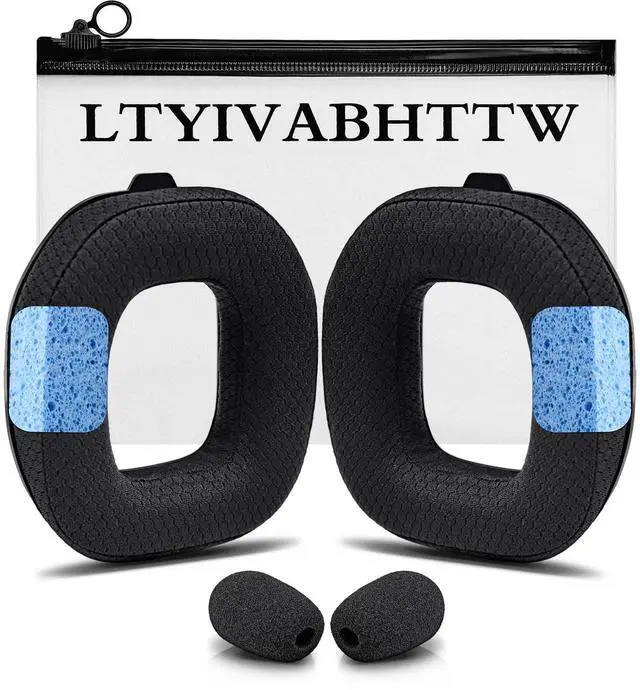 Main image of A50 Replacement Earpads for Astro A50 Gen 4, Gen 5 and A50X Only, Breathable Mesh Fabric, Made by, Thicker Memory Foam, Improved Durability, | Black